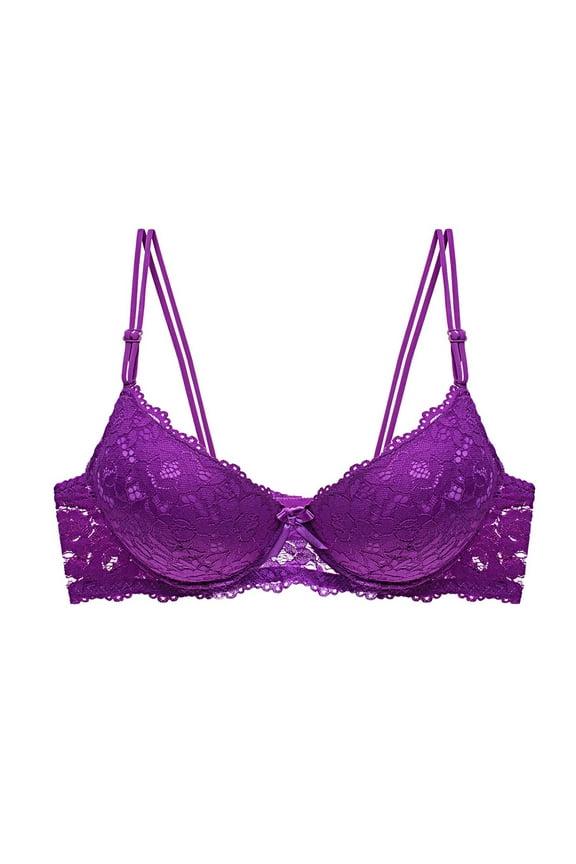 Women’s Bras Bras for Women No Underwire - Seamless Bras for Women, Wireless Bra, Adjustable Bra Purple 80CD