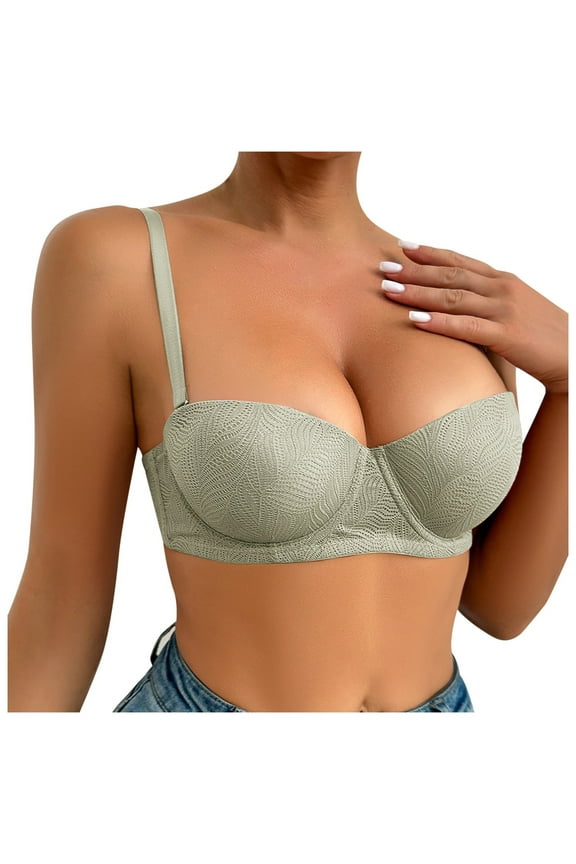 Women’s Bras Women's Wireless Seamless Matte Mini Rib Bra Green 80D