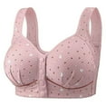 thumbnail image 1 of DGMIOCS Women's Breathable Mesh Bra Star Print Front Button Wireless Comfort Bra Light Pink E, 1 of 2