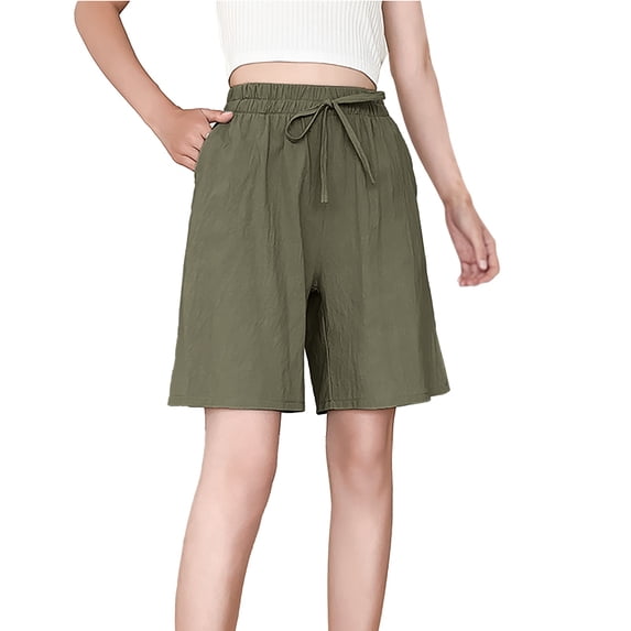 DGMIOCS Women's High Waisted Cotton Linen Pants Soft Touch Pants Mid Rise Pants Solid Color B XL