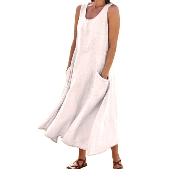 DGMIOCS Women's Shift Dress Lightweight Fashion Fit and Flare Light Pink M