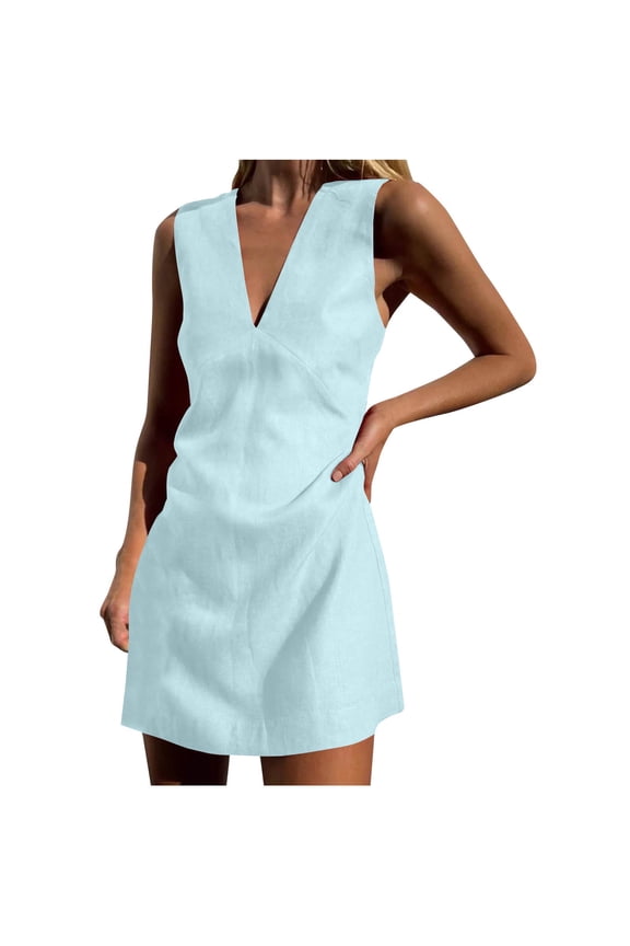 Women's Shift Dress Skin-Friendly Casual Knee Length Light Blue S