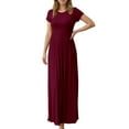 thumbnail image 1 of DGMIOCS Women's Short Sleeve Pocket Dress for Everyday Wear Women's Casual Dress Stylish Everyday Outfit Comfort Lightweight Summers Wine XXXL, 1 of 4