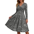 thumbnail image 1 of DGMIOCS Women's Sparkly Sequin Party Dress for Elegant Midi Length Off Shoulder Sleeveless Clubwear with Flowy Skirt Women's Casual Dress Grey XL, 1 of 5