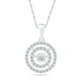 thumbnail image 1 of DGOLD 10kt Gold Round White Diamond Dancing Diamond Circle Pendant for Women (1/3 cttw), 1 of 3