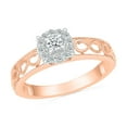 thumbnail image 1 of DGOLD 10kt Rose Gold Round White Diamond Abstract Promise Ring for Women (1/5 cttw), 1 of 3