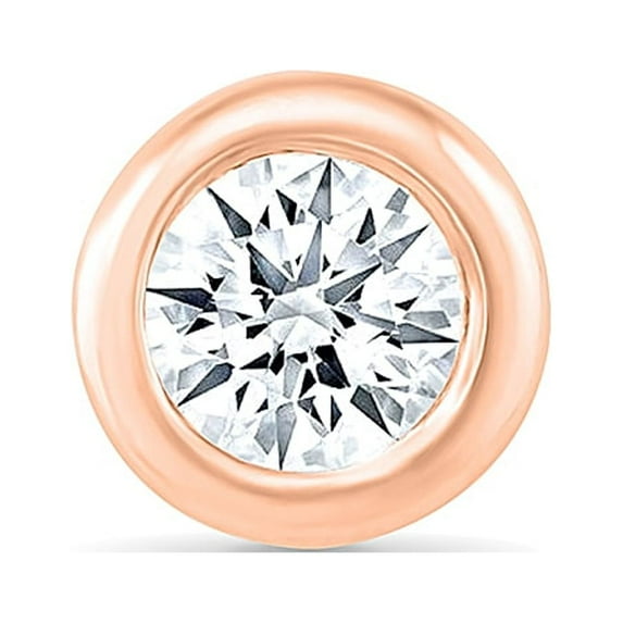 DGOLD 10kt Rose Gold Round White Diamond Single Stud Earring for Men and Women (1/4 cttw)