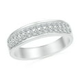 thumbnail image 1 of DGOLD 10kt White Gold Round White Diamond Double Row Anniversary Ring for Women (1/2 cttw), 1 of 3