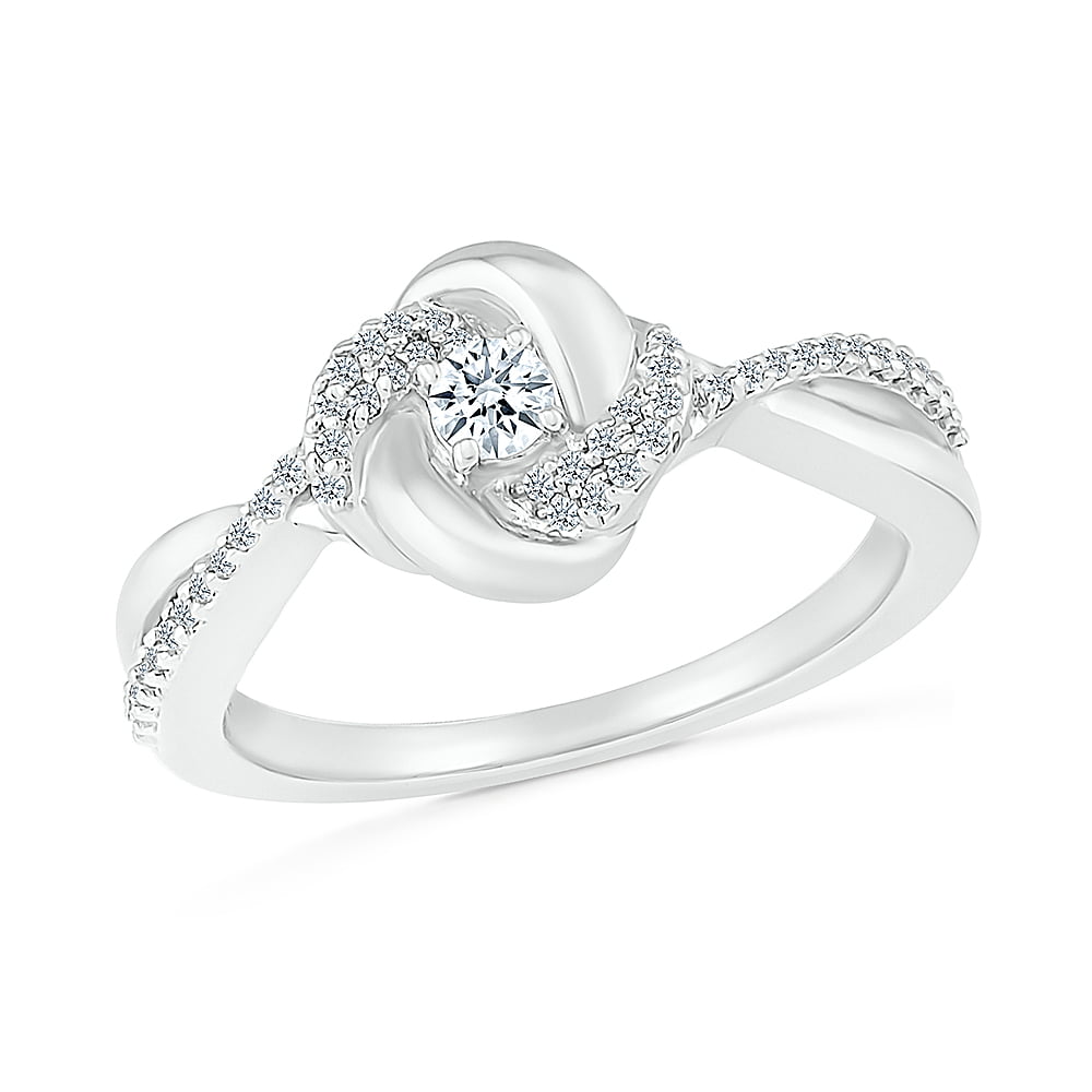 Buy 0.25 Carat (ctw) 18K White Gold Princess Cut White Diamond Ladies  Bridal Promise Ring 1/2 CT Online at Dazzling Rock