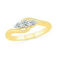 thumbnail image 1 of DGOLD 10kt Yellow Gold Round White Diamond Classic 3 stone Ring (1/4 cttw), 1 of 3