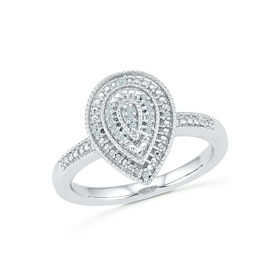 DGOLD Sterling Silver 0.04 Cttw White Diamond Fashion Ring