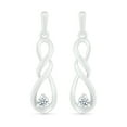 thumbnail image 1 of DGOLD Sterling Silver Round White Diamond Fashion Dangler Earrings for women (1/10 cttw), 1 of 4