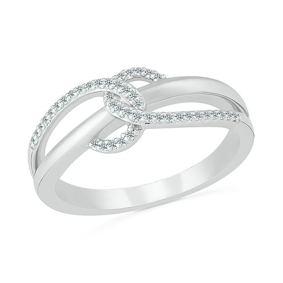 DGOLD Sterling Silver Round White Diamond Intertwined Fashion Ring (1/6 cttw)