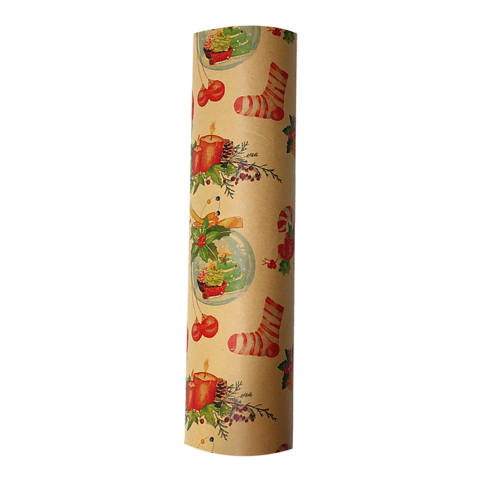 DGOO Christmas Printing Kraft Paper Roll Crafts Art Gift Packaging