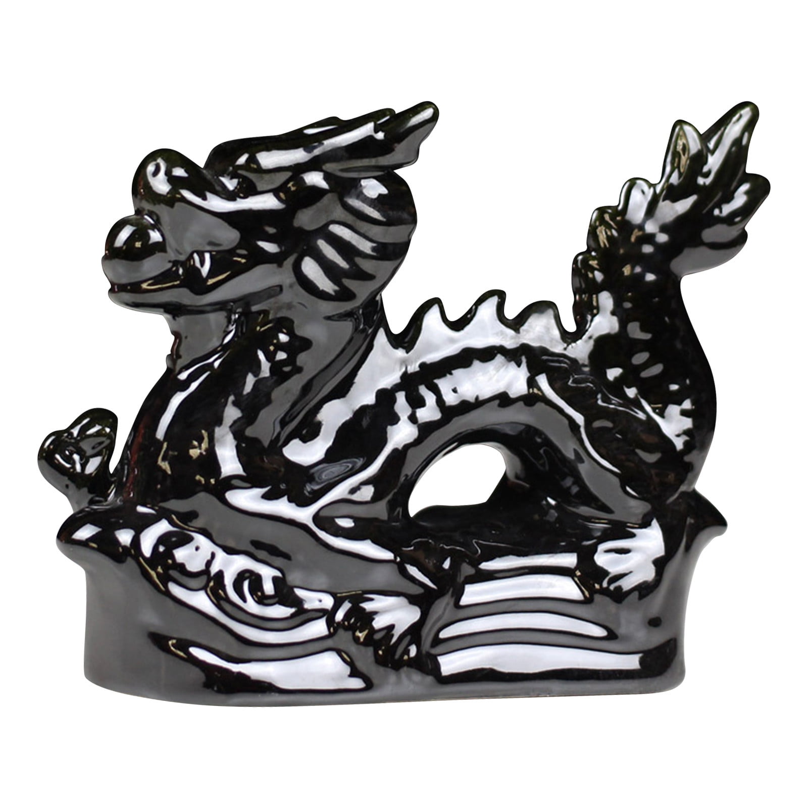 DGOO Dragon Desktop Ornament Ceramic Dragon Statue Chinese Figurine ...