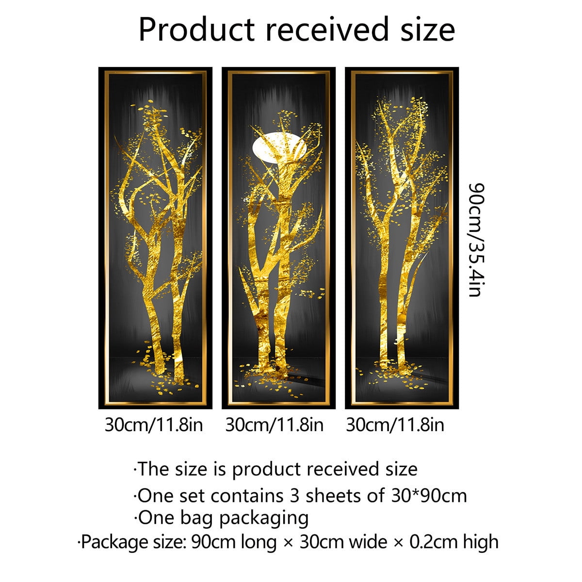 DGOO New Gold Tree Branch Wall Decals Bedroom Living Room Decorative