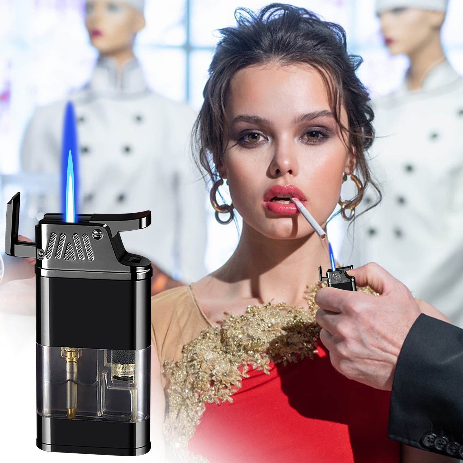 DGOO Vintage Torch Lighter Windproof Butane Lighter Torch Lighters Butane Adjustable Soft Flame