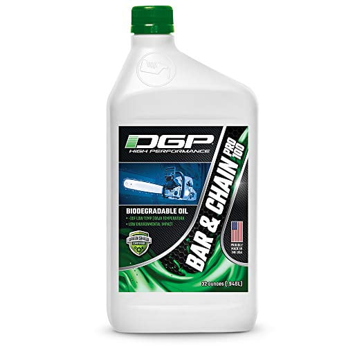 DGP Pro100 Biodegradable Chainsaw Oil  High Performance, Non Toxic Professional Lubricant  Green, Eco-Friendly, All Season Bar & Chain Lube  Safer For You, Your Pets & The Earth