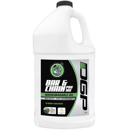DGP Pro100 Biodegradable Chainsaw Oil  High Performance, Non Toxic Professional Lubricant  Green, Eco-Friendly, Ultraclean, All Season Bar & Chain Lube  Safer for You, Your Pets