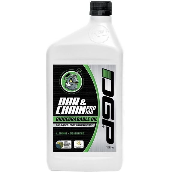 DGP Pro100 Biodegradable Chainsaw Oil - High Performance, Eco-Friendly - 32 Oz, Green