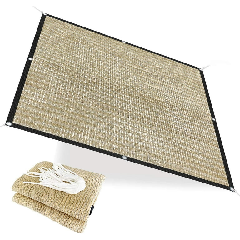 DGPERTE HDPE 50% Sun Block Garden Netting Mesh - Beige (6