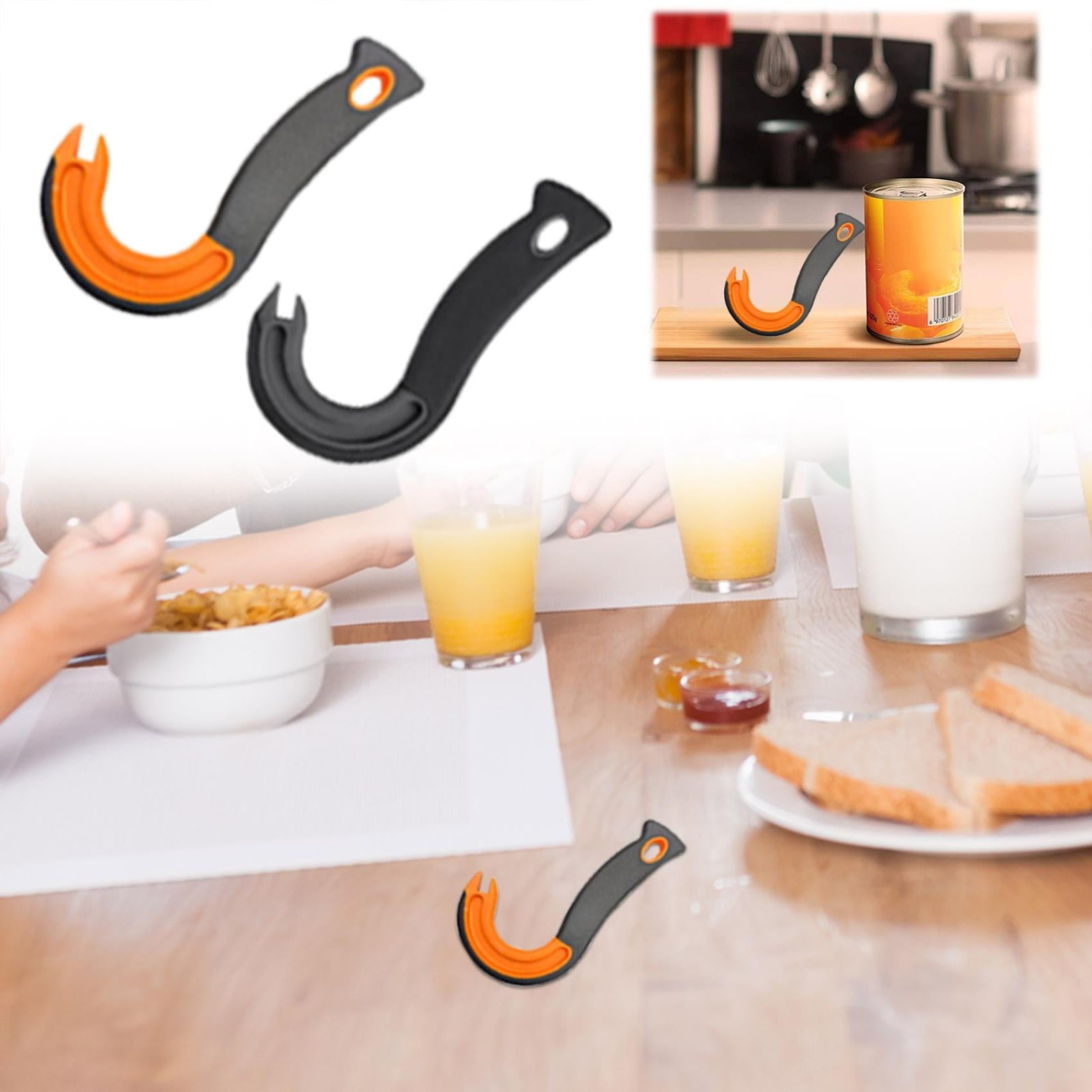 2-Pack Ring Pull Can Opener - Manual Hook Tool For Cat Food, Tuna & Soup Cans, Dishwasher Safe