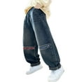 thumbnail image 1 of DGQPLPD Baby Boy Little Kid Jeans Boys Pants For Everyday Wear Comfortable Loose Fit For Kids Ages 5 13 Perfectly Paired With Denim Easy Care Suitable Navy 7-8 Years, 1 of 4