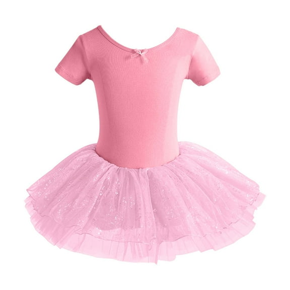 DGQPLPD Girls Athletic Tops Girls Dance Leotard Top Stretchy Long Sleeve Outfit for Ballet Jazz Gymnastics Performance and Practice Comfortable Wear Pink 3-4 Years