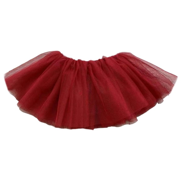 DGQPLPD Girls Ballet Performance Tutu Skirt Four Layer Soft For Stage Shows And National Dance Brick Red 9-11 Years