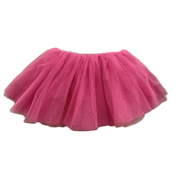 DGQPLPD Girls Ballet Performance Tutu Skirt Four Layer Soft For Stage Shows And National Dance Hot Pink 9-11 Years