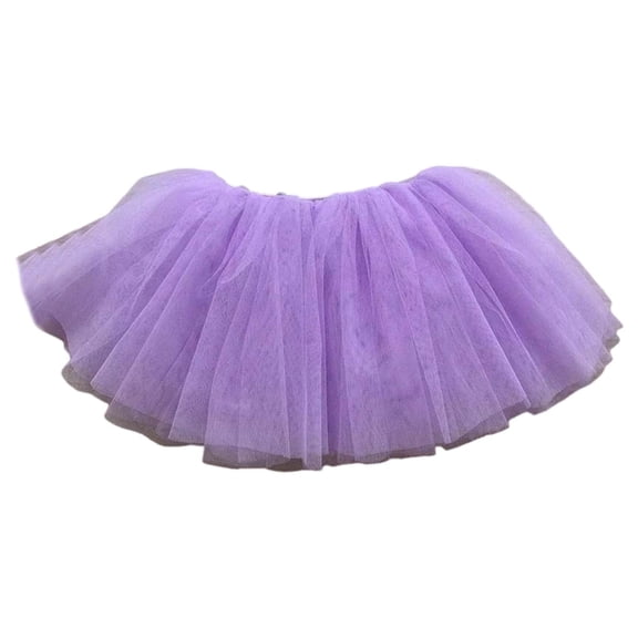 DGQPLPD Girls Ballet Performance Tutu Skirt Four Layer Soft For Stage Shows And National Dance Purple 9-11 Years