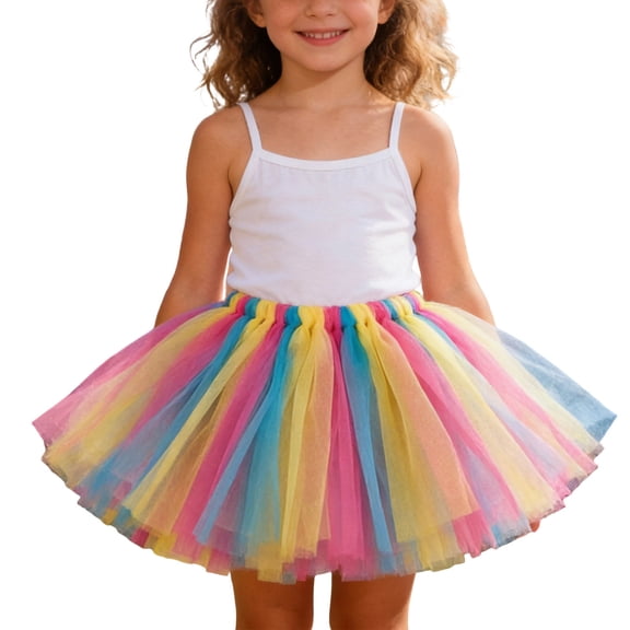 DGQPLPD Girls Holiday Party Ballet Patchwork Dance Skirt for Kids Toddler Children Light Blue 2-8 Years