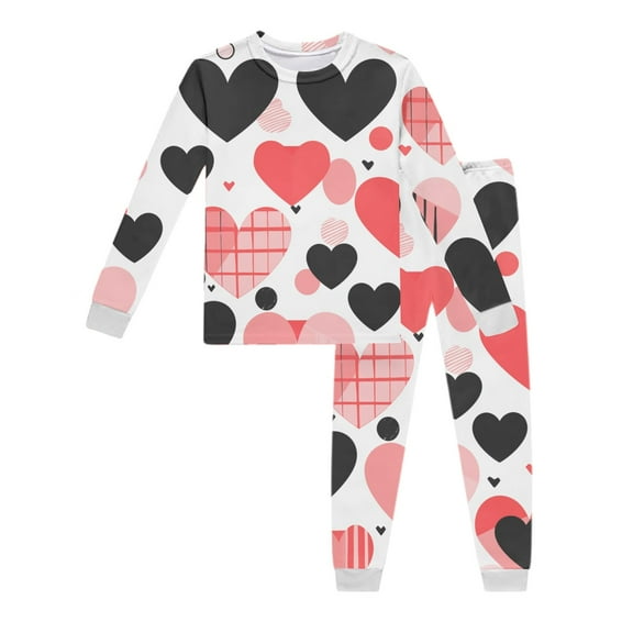 DGQPLPD Girls Long Sleeve Print Loungewear Set Casual Outfit Top and Pants Playwear Comfy Two Piece Jumpsuit 5-6 Red