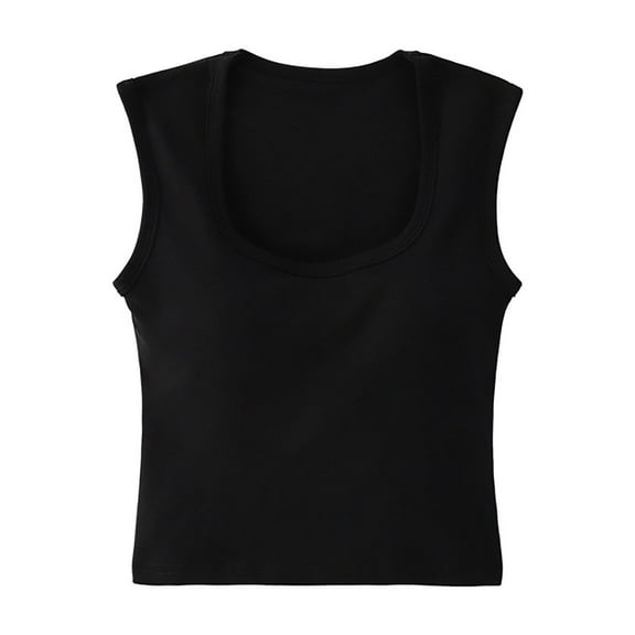 DGQPLPD Girls Square Neck Crop Top Short Sleeve Tee Shirt for Everyday Casual Outdoor Activities in Spring Summer Girls Tops Fashion Ribbed Knit Black 16 years