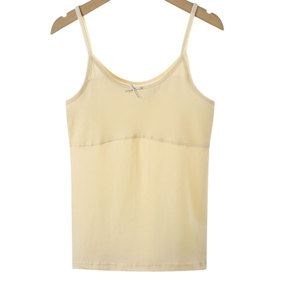 DGQPLPD Girls Tank Tops Girls Seamless Stretch Camisole Undershirt Soft Comfort Fit Layering Training Top for Everyday Wear Beige 7-9 years