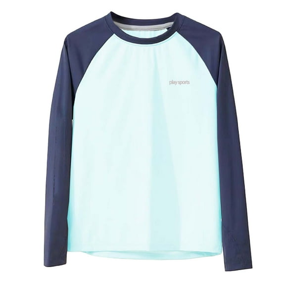 DGQPLPD Girls Tops Tees & Shirts Long Sleeve Athletic T Shirts for Kids Light Blue 7-8 Years