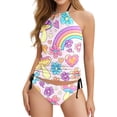thumbnail image 1 of DGQPLPD Matching Swim Sets Summer Swimsuit Sets Women's Floral Print Tankini Swimsuit Set Casual Summer Two Piece Beachwear with Comfortable Fit Light Pink S, 1 of 4