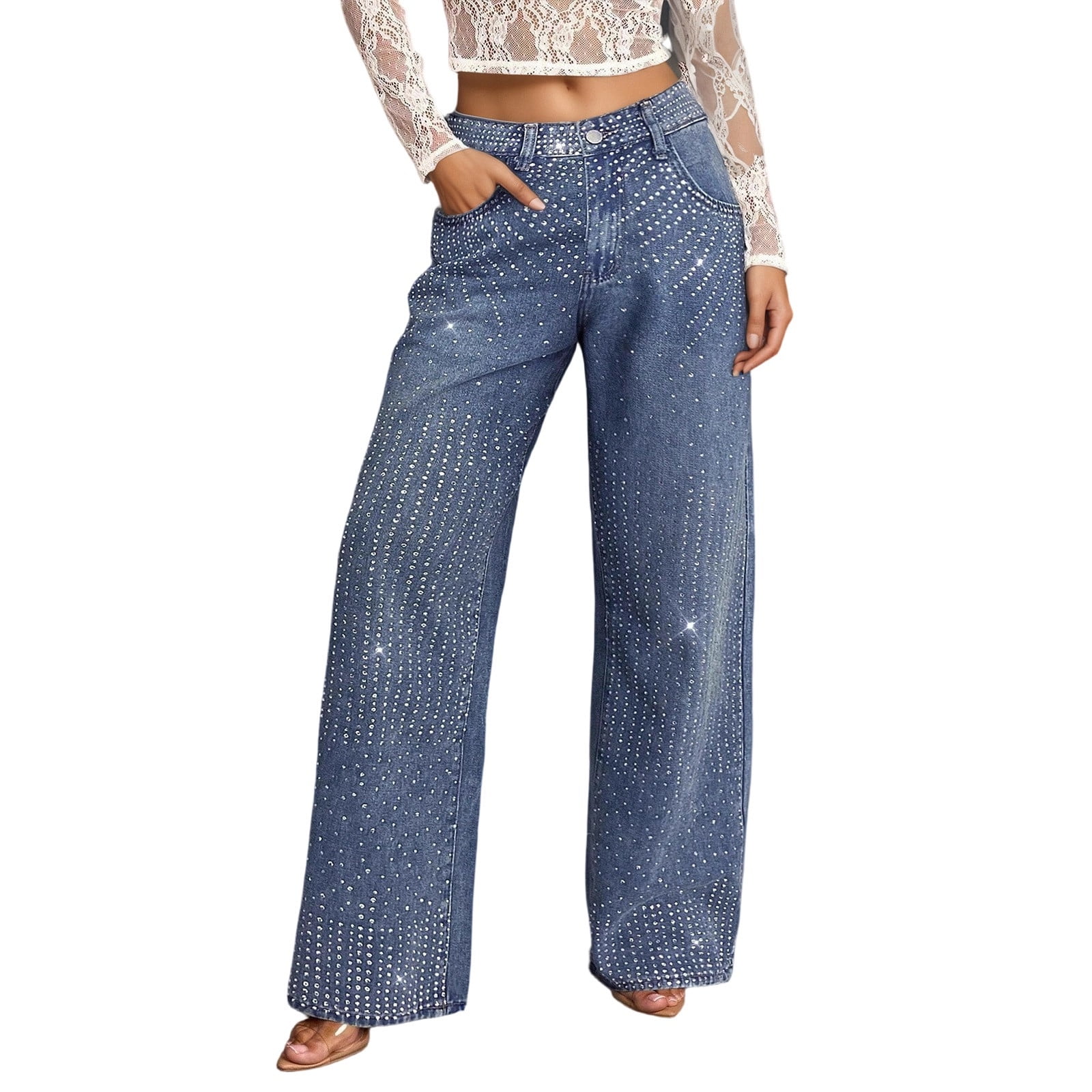 DGQPLPD Mom Jeans Women Stretch Jeans Women Everyday Wear Women Jeans ...
