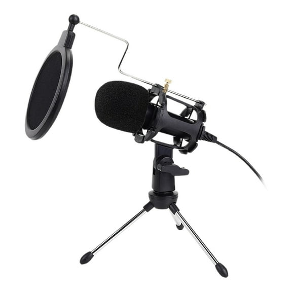 DGQPLPD Wired Condenser Microphone for Computer Audio 3.5mm Studio Mic Video Conferencing Voice Recording Video Chatting KTV Karaoke Mic with Stand for PC Phone
