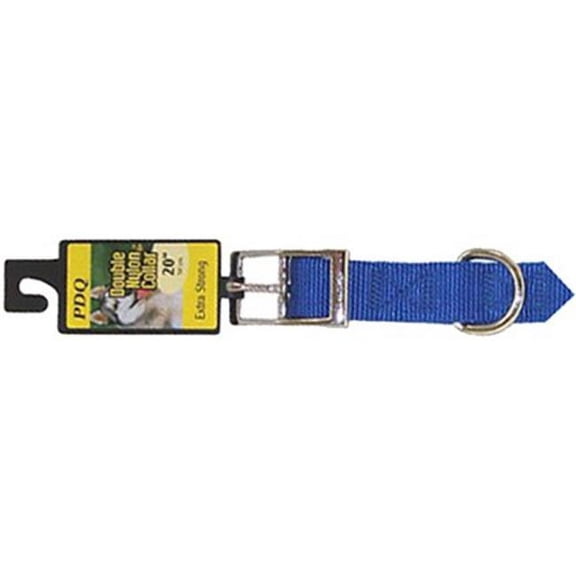 Dog Collar 1" x 26" Double Nylon Blue