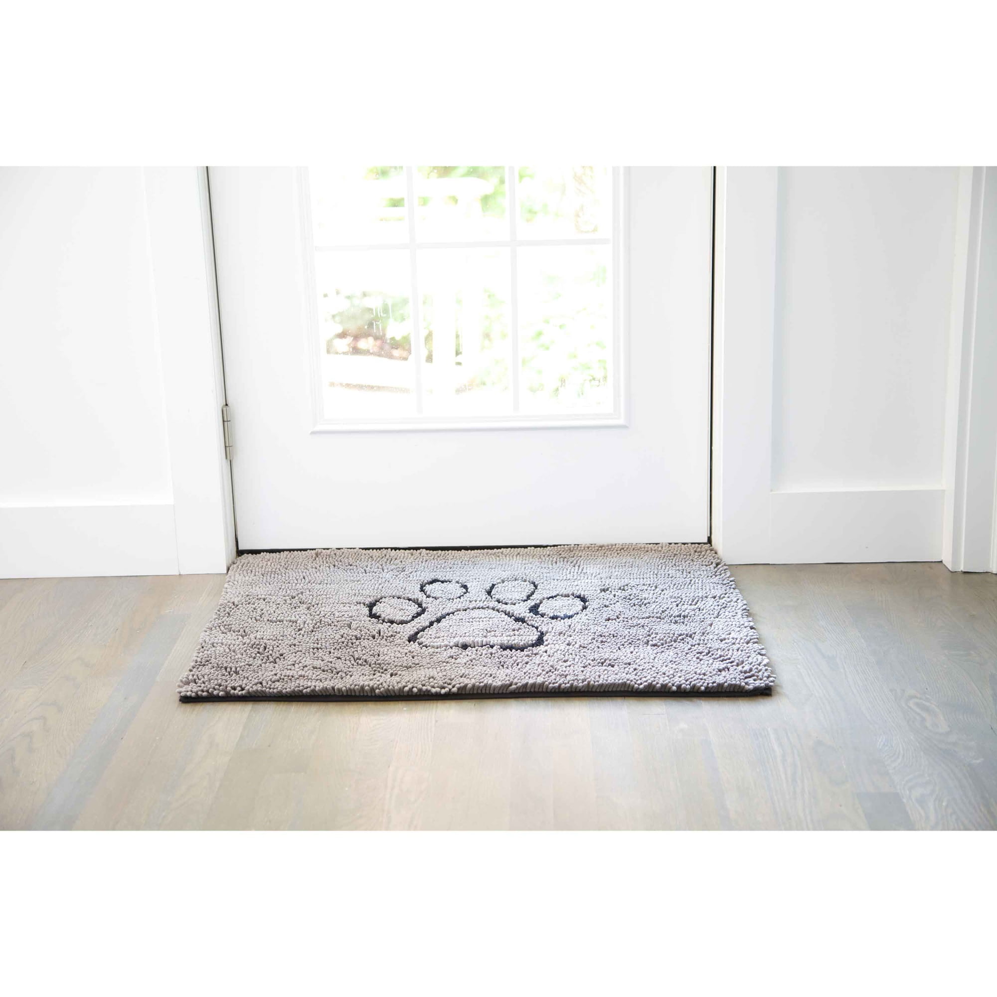 Large Grey Microfiber Outdoor Pet Door Mat