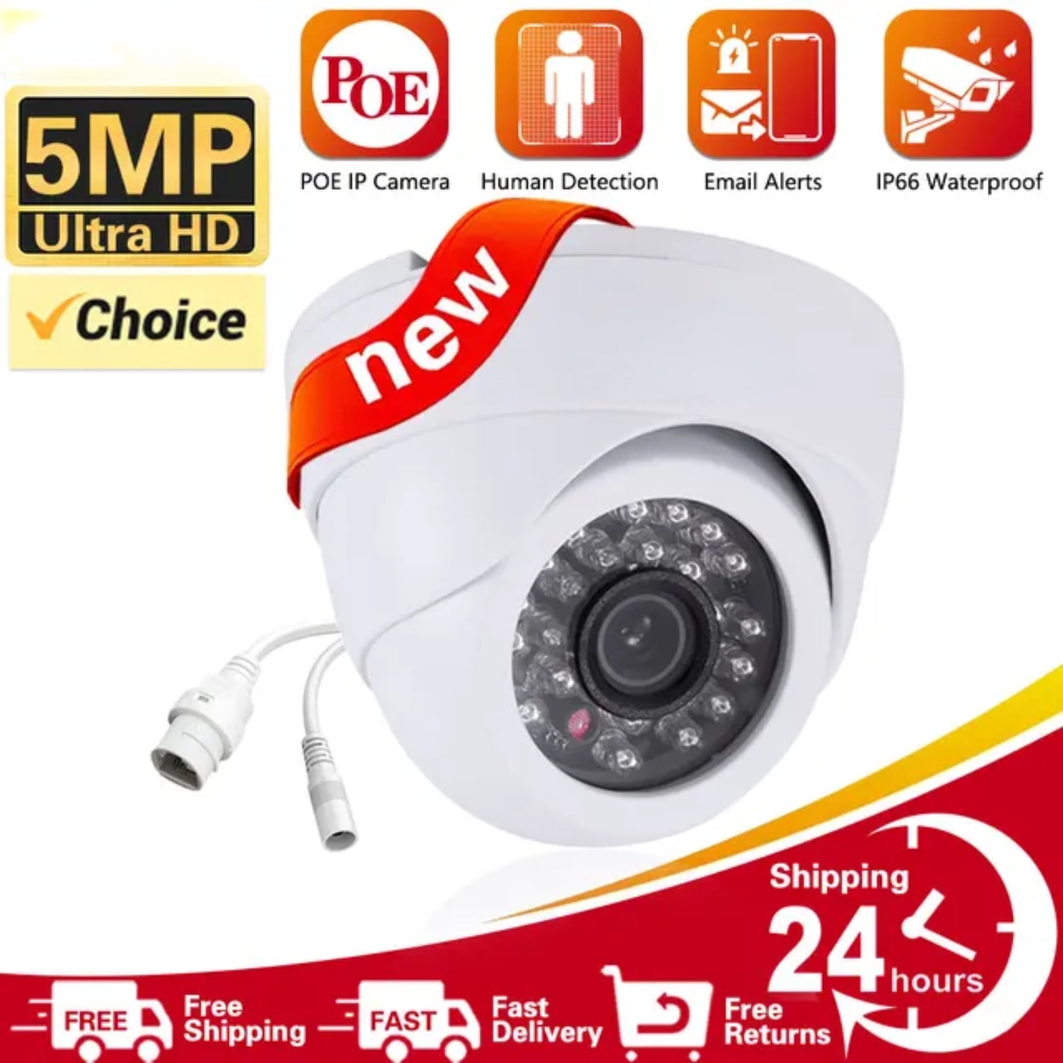 DGSDDK 4K 8MP 5MP Dome POE IP Camera ExplosionProof Motion Detection