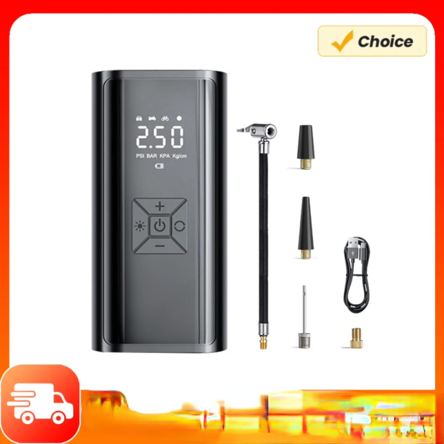 DGSDDK Portable Air Compressor Tire Inflator Fast Air Pressure Digital