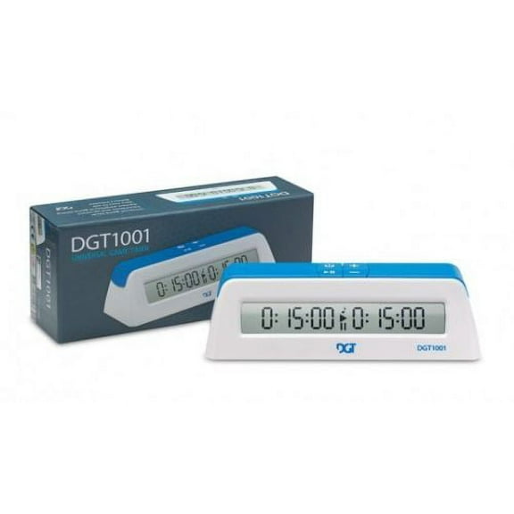 DGT 1001 Digital Chess Timer Clock - Blue/White