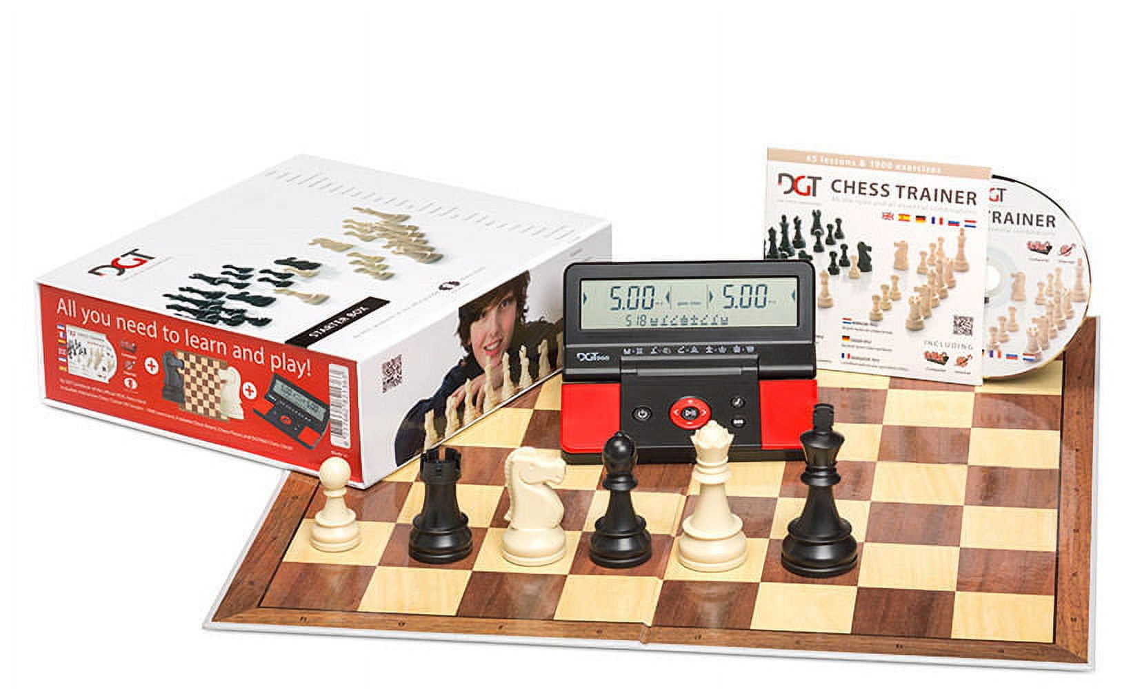 Kit jogo DGT + bolsa delux + tabuleiro mouse pad + relógio chess