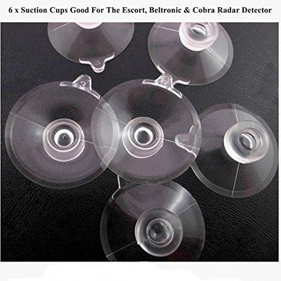 6 Pcs.CLEAR Suction Cups For Beltronics, Escort and Cobra Radar Detectors