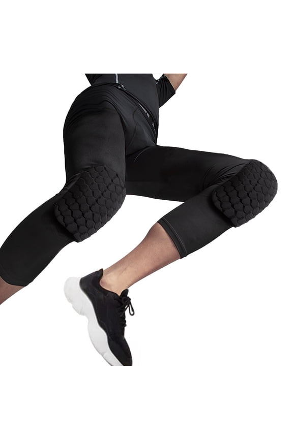 Men's Padded Compression Pants Quick Drying 7 Pads Hip Thigh Protector for Male -XS