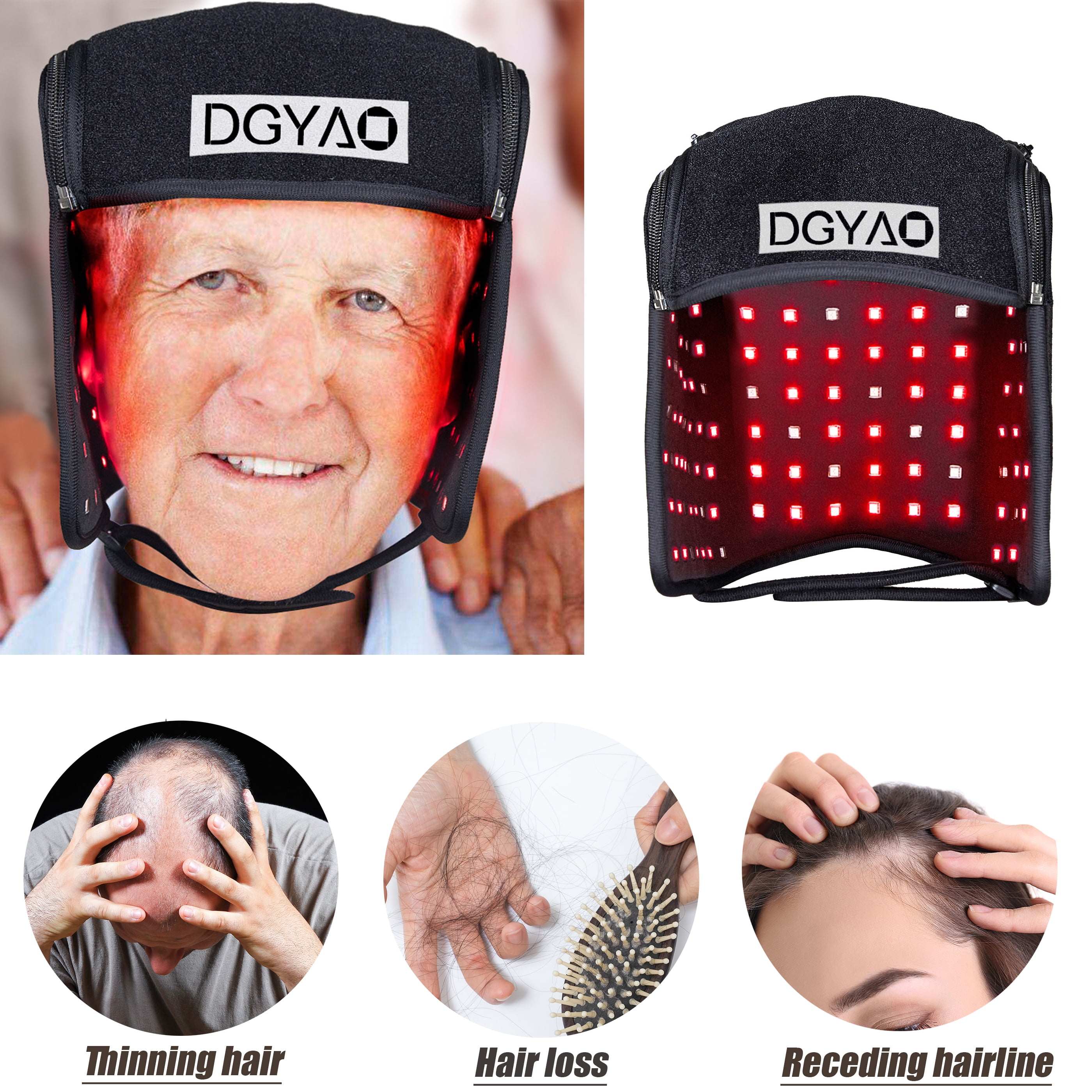 DGXINJUN Red Light Therapy Wrap Device Hair Growth Hat 880nm Infrared