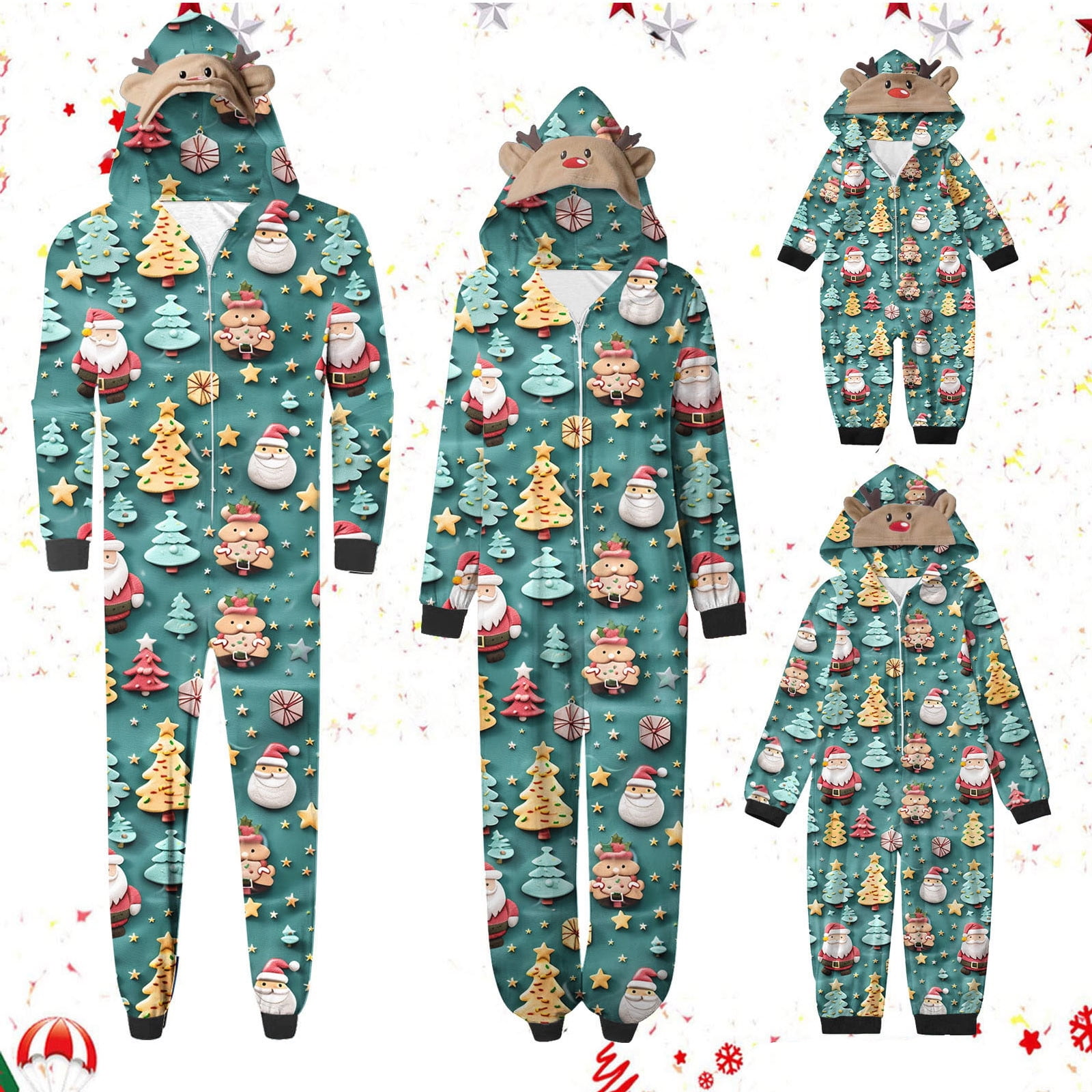 DGXTA Clearance Christmas Pajamas for Family Matching Cute Long Sleeve ...