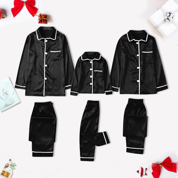 DGXTA Family Pajamas Matching Sets Pajamas Set 2 Piece Button Down Long Sleeve Pjs Set Soft Nightwear with Long Pants